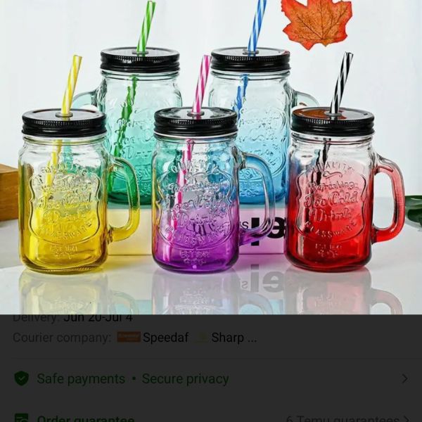 Large Capacity Drinking Glass Mug with Straw Gradient Color Rooster Mug Mason Jar Sealed Beverage Mug