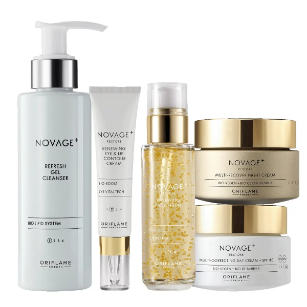 *NovAge+ RESTORE 5-in-1 Routine Facial Skin Regeneration Set with SPF 30