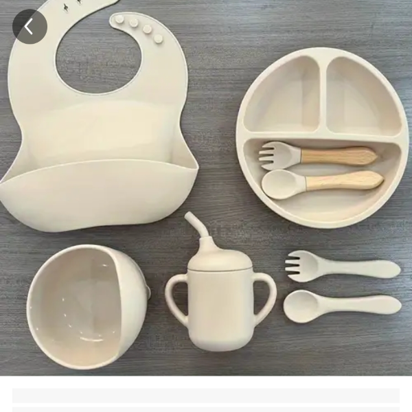 8pcs of silicone baby feeding set