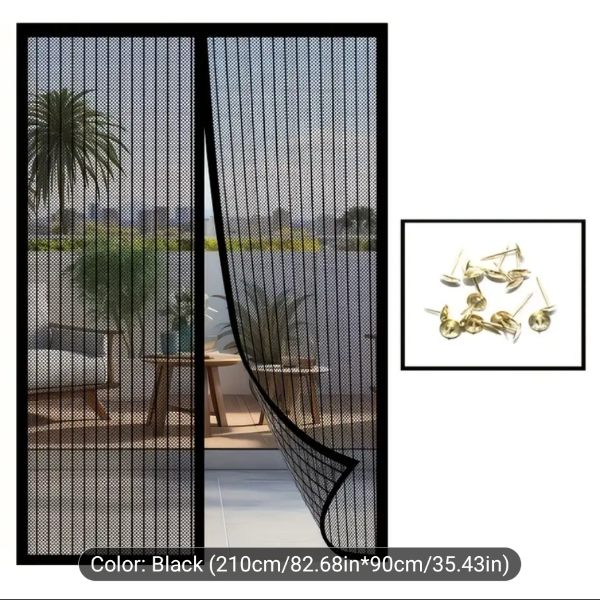 Comtemporary Magnetic Screen Door- Self-sealing, heavy duty, hand free mesh partition keeps BUGS OUT