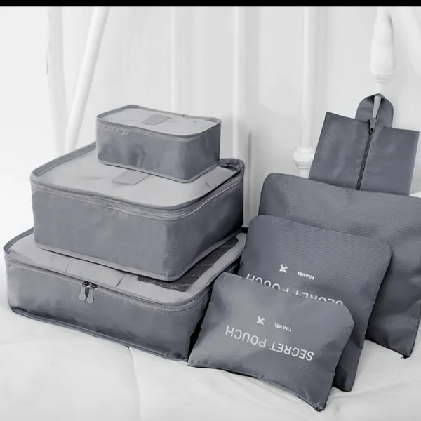 6pcs of travel packaging cube set, storageand finishing compression bag, fashion travel duffel bag , travel storage bag, polyvester material, nuetral, space-saving, outing, vacation,gift and other travel utensils, suitable for storing