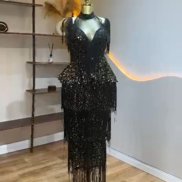 Elegant Glittering Cream color, Timeless luxury dress- Chic dress and Solid. A must have for your wardrobe.