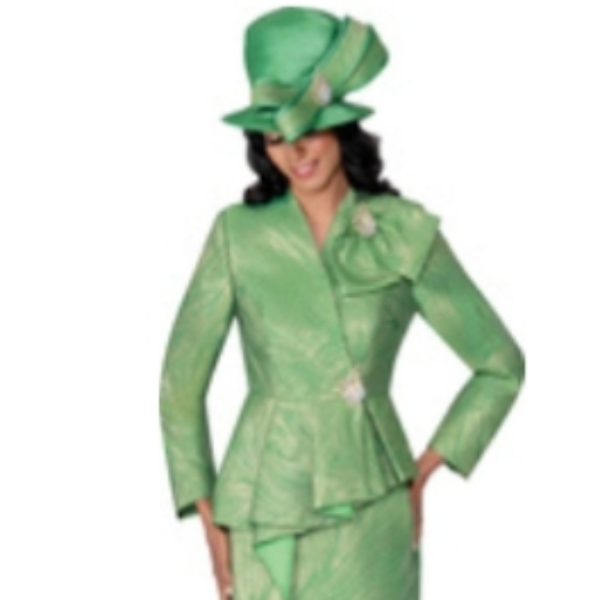 Green and Golden stripped 2pc suit