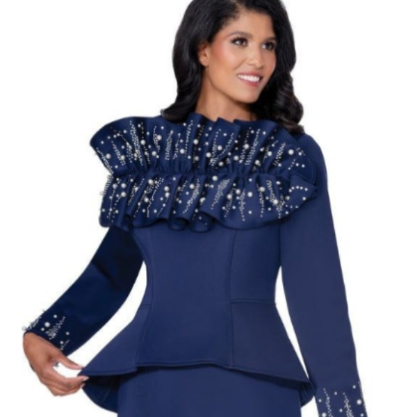 Scuba dress with pearl  neckline