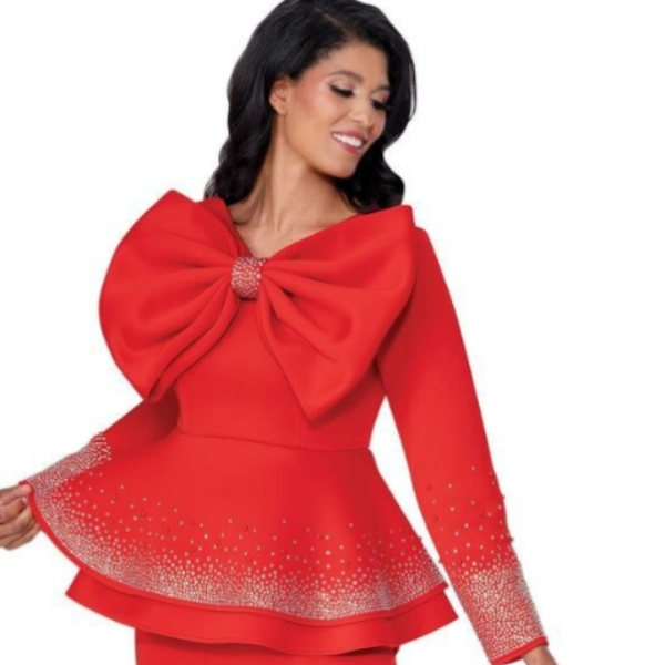 2pc Red with Big Bow top and Skirt