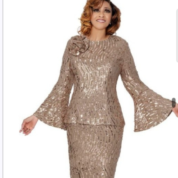 2pc set sequins top and skirt