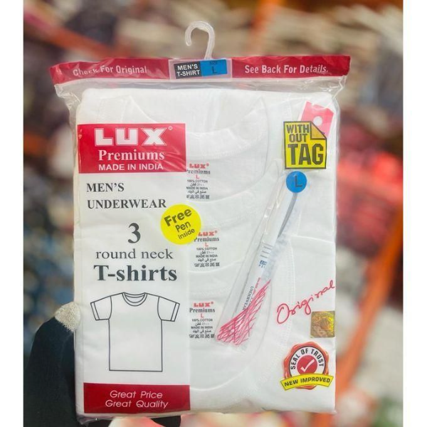 Lux Original 3 in 1 white round neck