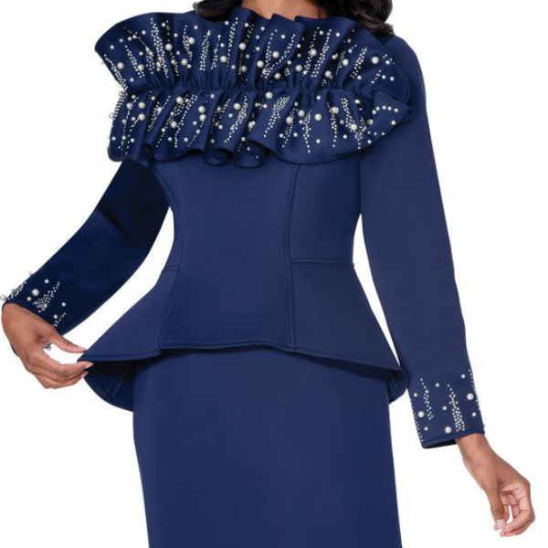 Stelsr Looks Scuba Dress with Pearl Neckline