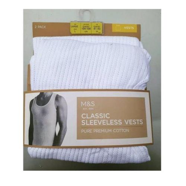 M&S Top Quality 2 In Pack Premium Singlet