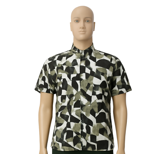 Classic Vintage Olive Camo Print Shirt