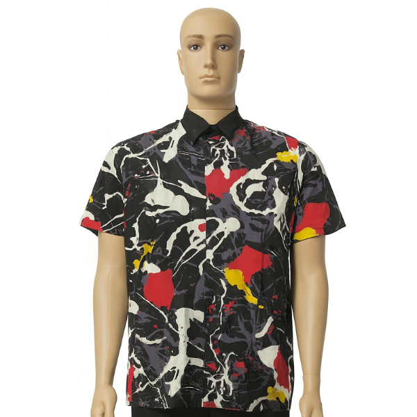 Vintage Abstract Black, White, Red & Yellow Shirt