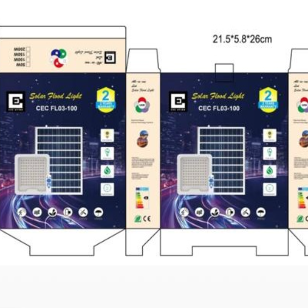Solar Flood Light – Aluminum Die-Cast CEC FL-03 Series (100W–300W) Single Panel