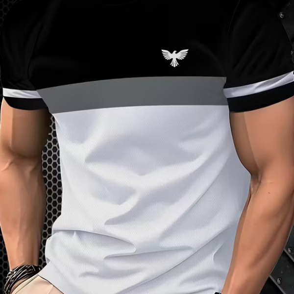 Men's Summer 3D color-blocked T-shirt