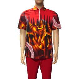Red Flame Zip-Neck Shirt