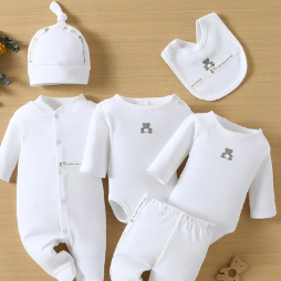 6pcs Clothing Set for Infants, a Newborn Outfit Including Long-Sleeve Onesies And Pants,