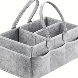 Mommy Diaper Bag with Multiple Pockets, Felt Storage Organizer, Foldable Travel Diaper Bag