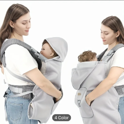 A Baby Plush Shawl, a Khaki Striped Blanket to Wrap Around The Stroller, a Multifunctional Blanket with a Hood, The Perfect Gift for a Baby