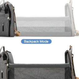 Multi-Functional Large Capacity Insulated High Quality Fashionable Mommy Backpack with Foldable Bed
