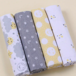 4pcs Cotton Flannel Swaddle Blankets, Soft Baby Wraps for 0-12 Months