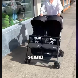 Side-by-side twin Babies Stroller with roof cover