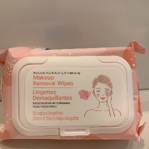 Hyaluronic Acid refreshing & moisturizing makeup removal wipes (35 pcs)