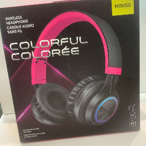 Fashion wireless headphones with colorful light (pink)