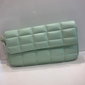 Rectangle pattern shoulder bag (light green)