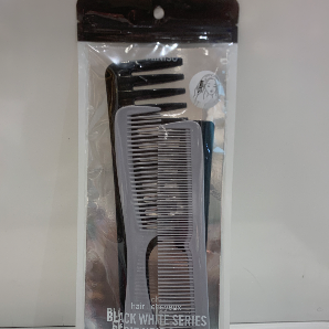 Classic black white series hair comb set (4pcs)