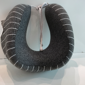 Striped neck pillow (dark gray)