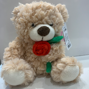 Holding-rose little bear plush toy