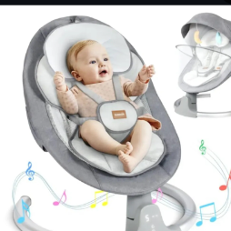 Portable Baby swing: Equipped with seat belts, and detachable mosquito nets. A baby swing with multiple working modes.