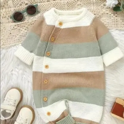 Baby Autumn And Winter New Baby Color-Blocking Jumpsuit Crawling Suit, for Outdoor