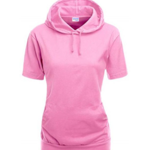 Female Short Sleeve Hooded T-Shirt With Pocket