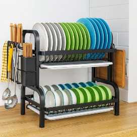 Premium Elegant Over The Sink 2 Tier Dish Drainer Rack