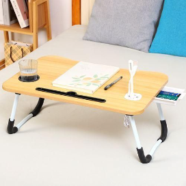 Foldable Bed Desk Bedroom Laptop Study Table With Tray