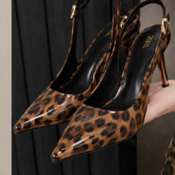Zara Leopard skin sandals heel
