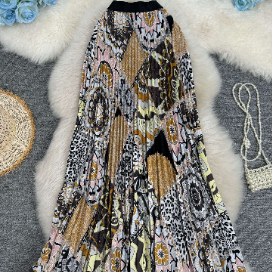 Fashion floral Pleated skirt