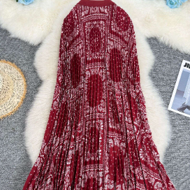 Fashion floral Pleated skirt