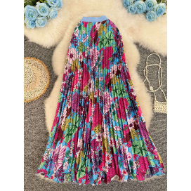 Fashion floral Pleated skirt