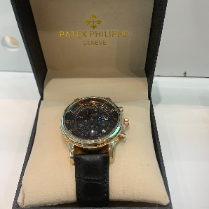 Patekphulippe leather wristwatch