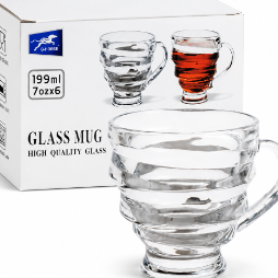 G-Horse Rippled Clear Glass Mug (199ml )