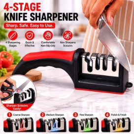 4 In 1 Kitchen Knife/ Scissors Sharpener For Gift, Souvenir