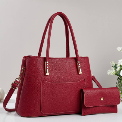 2 in 1 classy Leather Ladies / Women Shoulder work Hand Bag